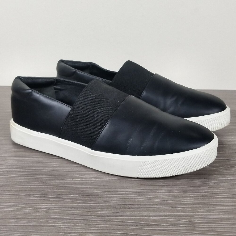 Vince Corbin Slip-on Sneaker, Black Leather, Womens Size 6.5 M / 36.5